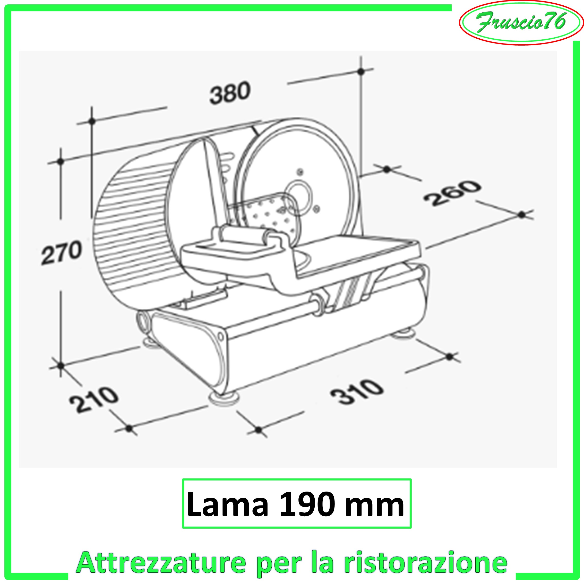 AFFETTATRICE Elettrica RGV AUSONIA 190 Domestica da per casa con Lama in Acciaio